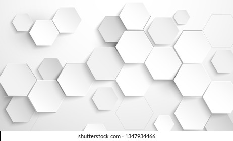 Abstract white hexagon background. Vector Illustration