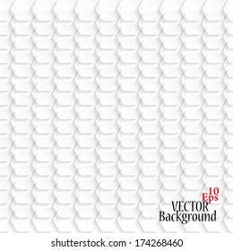 Abstract white hexagon background - vector illustration