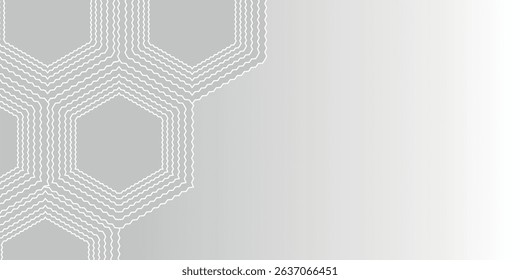 abstract white hexagon geometric background with zig zag texture. 