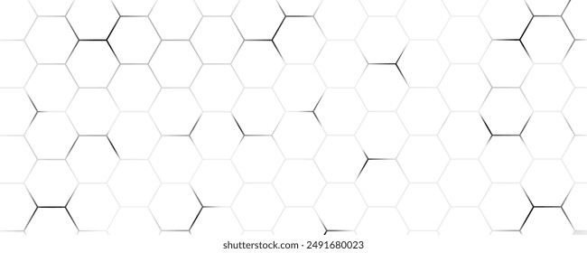 Fondo Abstractas del patrón geométrico del hexágono blanco. Anuncio de alta tecnología digital futurista