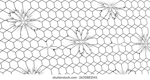 Abstract white hexagon geometric pattern background. Futuristic digital high-technology banner