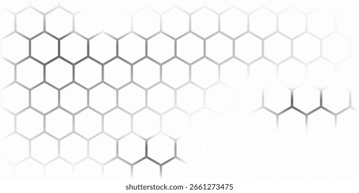 Abstract white hexagon geometric pattern background. Futuristic digital high-technology banner