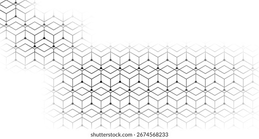 Resumo branco hexágono padrão geométrico fundo. Banner futurista de alta tecnologia digital
