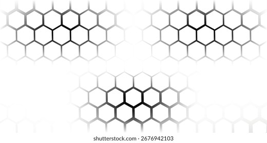 Abstract white hexagon geometric pattern background. Futuristic digital high-technology banner. Eps10