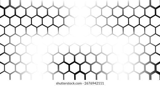 Abstract white hexagon geometric pattern background. Futuristic digital high-technology banner. Eps10