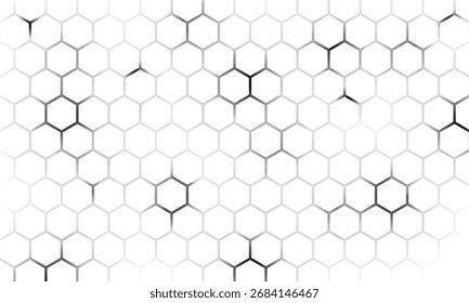 Abstract white hexagon geometric pattern background. Futuristic digital high-technology banner