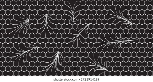 Abstractas fondo de patrón geométrico hexágono blanco. Anuncio digital futurista de alta tecnología
