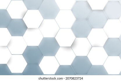 Abstract white hexagon glow light pattern with Futuristic technology digital hi tech concept background. Vector illustration