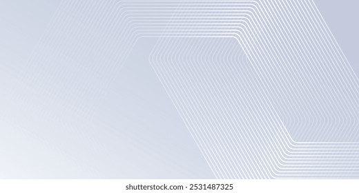 Abstract white hexagon lines on white background. Geometric stripe line art design simple