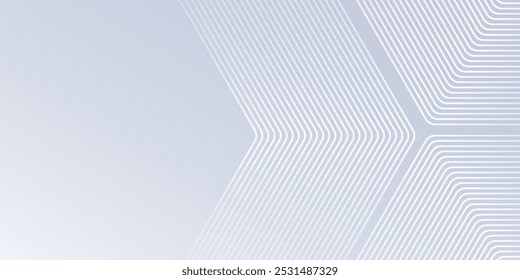Abstract white hexagon lines on white background. Geometric stripe line art design simple art modern
