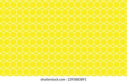 abstract white hexagon pattern art with yellow background.