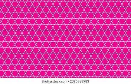 abstraktes weißes Hexagonmuster mit rosafarbenem Hintergrund.