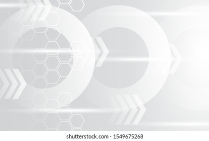 Abstract white hexagon texture background. Technology and science design template concept for use wallpaper, theme, cover, banner, corporate, advertising, presentation