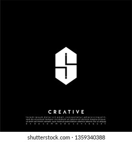 abstract white hexagonal II logo letters design concept