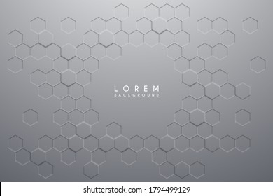 Abstract white hexagonal surface background