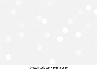 Abstract white hexagons geometric shape technology connection digital hi tech concept background. Space for your text