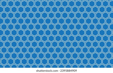 abstract white honeycomb pattern with blue background.