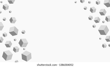 Abstract White Isometric Block Background