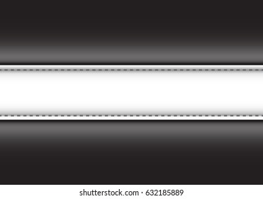 Abstract white label on black leather design luxury vintage background vector illustration.