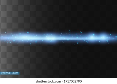 Abstract white laser beam. Transparent isolated on black background. Vector illustration.the lighting effect.floodlight directional