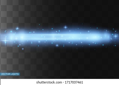 Abstract white laser beam. Transparent isolated on black background. Vector illustration.the lighting effect.floodlight directional