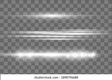 Abstract white laser beam. Transparent isolated on black background. Vector illustration.the lighting effect.floodlight directional