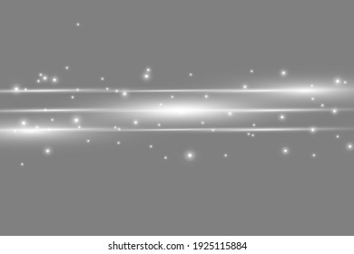 Abstract white laser beam. Transparent isolated on black background. Vector illustration.the lighting effect.floodlight directional