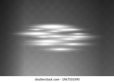 Abstract white laser beam. Transparent isolated on black background. Vector illustration.the lighting effect.floodlight directional