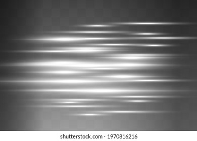 Abstract white laser beam. Transparent isolated on black background. Vector illustration.the lighting effect.floodlight directional