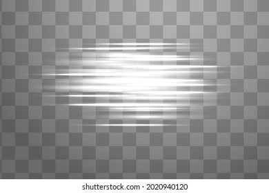 Abstract white laser beam. Transparent isolated on black background. Vector illustration.the lighting effect.floodlight directional