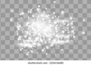 Abstract white laser beam. Transparent isolated on  background. Vector illustration the lighting effect floodlight directional.