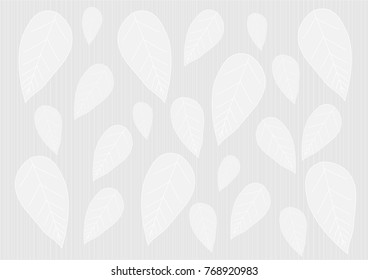 Abstract white leaves on gray background.