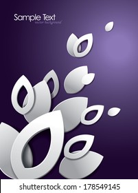Abstract White Leaves on Purple Background.