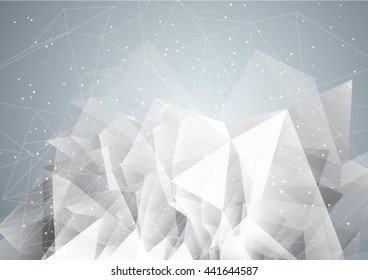 Abstract white light design low poly