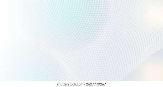 Abstract white and light gradient background with dotted wave pattern, clean and futuristic design ideal for technology, healthcare, or business presentations.