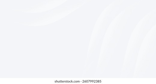 Abstract white and light gray background with smooth curved lines and soft gradient waves. Minimal and modern design ideal for presentations, websites, or branding.