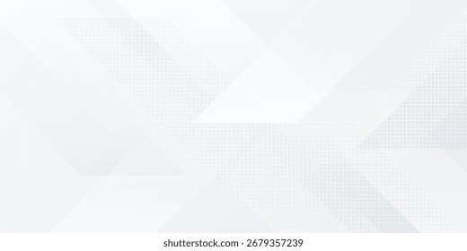Fondo geométrico blanco y gris claro Abstractas con patrón de semitono moderno