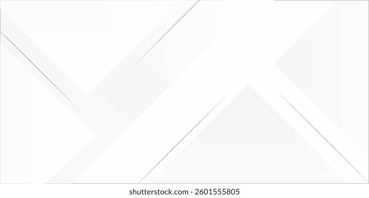 Abstract white and light gray modern soft luxury texture with geometric shape overlap layer. Smooth and clean vector subtle background illustration.
