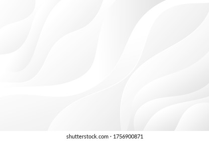 Abstract white and light gray wave modern soft luxury texture with smooth and clean vector subtle background