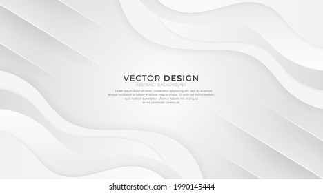 Abstract white and light gray wave modern soft texture with smooth and clean vector subtle background illustration. Use for posters, flyer, cover, banner, website, advertising