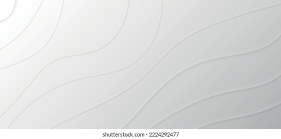 Abstrakte, weiße und hellgraue, moderne, weiche luxuriöse Textur mit glattem und sauberem Vektorhintergrund
