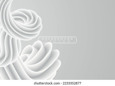 Abstract white and light gray wave modern soft luxury background with smooth and clean vector