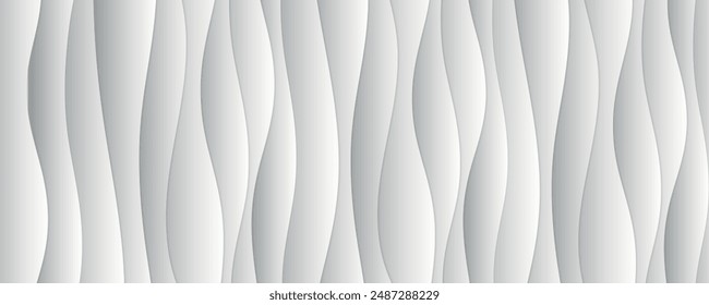 Abstract white and light gray wave modern soft luxury texture with smooth and clean vector subtle background illustration.