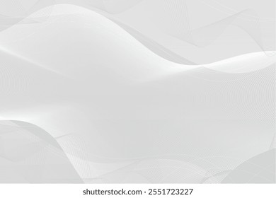 Abstract white and light gray wave modern soft luxury texture with smooth and clean vector subtle background illustration.