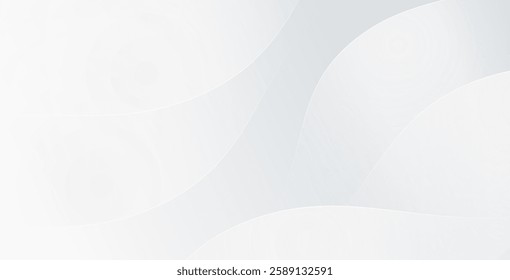 Abstract white and light gray wave background with a modern, soft luxury texture. Smooth, clean, and subtle vector illustration for elegant designs.