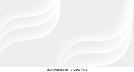 Abstractas textura de lujo suave moderna de onda blanca y gris claro con Vector suave y limpio ilustración de fondo sutil.