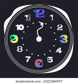 Abstrakte Uhr der weißen Linie mit Farbnummerntyp Stilvorlage