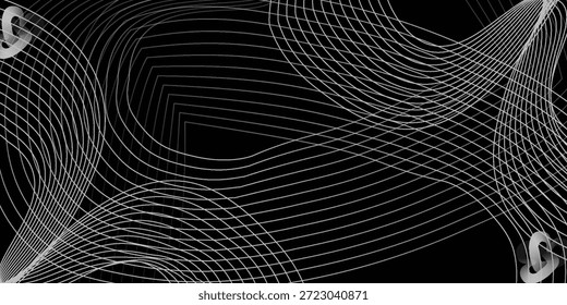 abstrato linhas brancas geométrica digital contemporânea faixa linha curva de arte sobre fundo preto conceito de elemento para negócio futurista tecnologia conceito terno sobre cartaz banner cabeçalho EPS 10