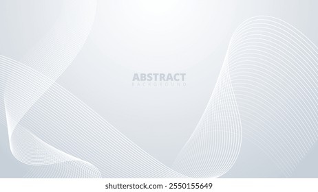 Abstract White Lines Flowing On Gray Background. suitable for web design, digital art, and modern graphic projects.