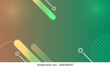 Abstract white lines in green gradient bacgkround. Use for modern design, cover, template, decorated, brochure, flyer.